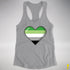 Aromantic Pride 8-Bit Pixel Heart Racerback Tank - Heather Grey